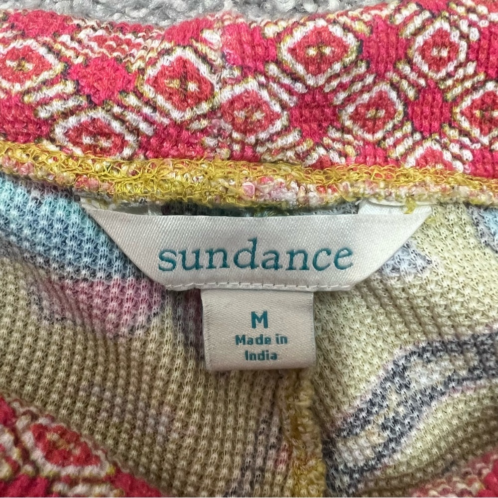 Sundance Pants Womens Medium Floral Waffle Knit Joggers Loungewear Thermal - Picture 6 of 9
